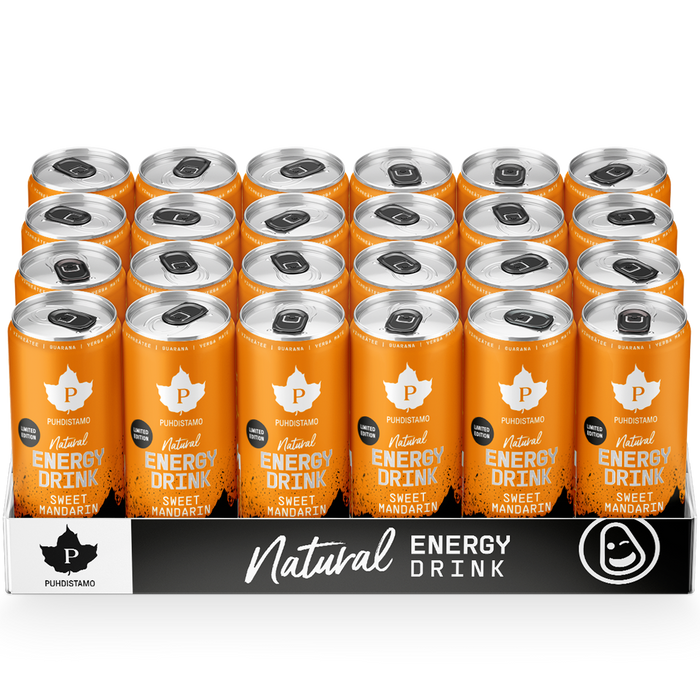 Natural Energy Drink Sweet Mandarin Strong - 330 ml 24-pack